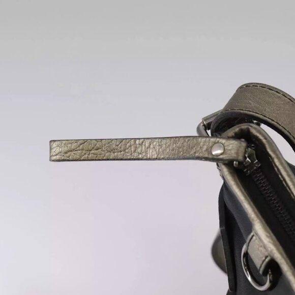 BURBERRY Shoulder Bag Nylon Leather Black Auth - Picture 11 of 16